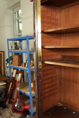 Lot 1050 - AN UNUSUAL LATE GEORGE III GONCALO ALVES AND KINGWOOD BOOKCASE