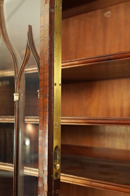 Lot 1050 - AN UNUSUAL LATE GEORGE III GONCALO ALVES AND KINGWOOD BOOKCASE