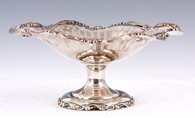 Lot 328 - AN AMERICAN SILVER FOOTED SHAPED TAZZA with an...