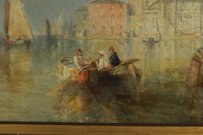 Lot 768 - T PHYSICK. A LATE 19TH CENTURY OIL ON CANVAS VIEW OF SAN GIORGIO VENICE