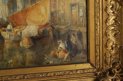 Lot 768 - T PHYSICK. A LATE 19TH CENTURY OIL ON CANVAS VIEW OF SAN GIORGIO VENICE