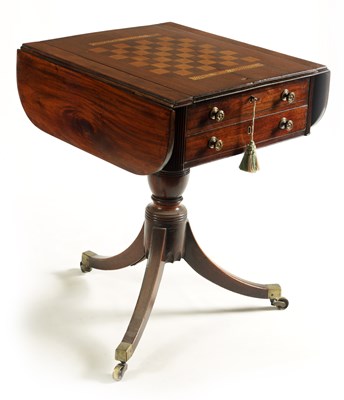 Lot 963 - A REGENCY MAHOGANY GAMES TABLE