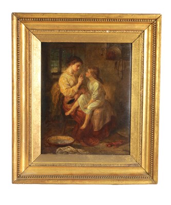 Lot 770 - A VICTORIAN OIL ON CANVAS - INTERIOR SCENE