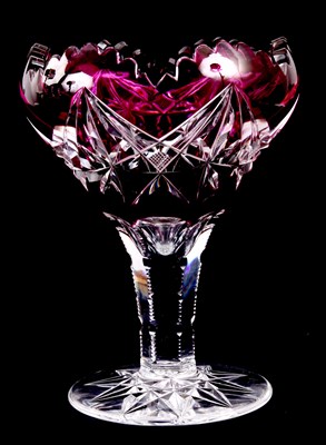 Lot 330 - A CONTINENTAL AMETHYST AND CLEAR CUT GLASS...