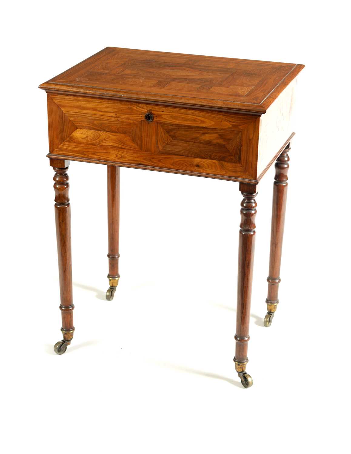 Lot 1284 - A 19TH CENTURY KINGWOOD VENEERED SIDE TABLE