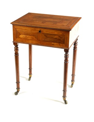 Lot 1058 - A 19TH CENTURY KINGWOOD VENEERED SIDE TABLE