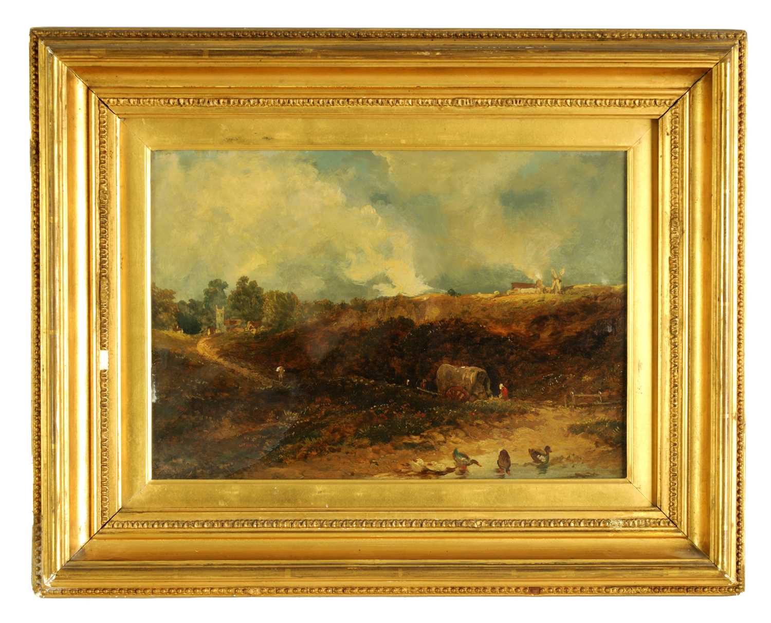 Lot 760 - 19TH CENTURY ENGLISH SCHOOL OIL ON BOARD - COUNTRY LANDSCAPE