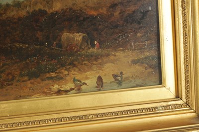 Lot 760 - 19TH CENTURY ENGLISH SCHOOL OIL ON BOARD - COUNTRY LANDSCAPE