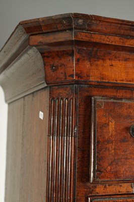 Lot 1260 - A FINE EARLY 18TH CENTURY FIGURED WALNUT CHEST ON CHEST