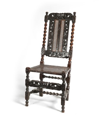 Lot 990 - A WILLIAM AND MARY WALNUT BERGERE SIDE CHAIR