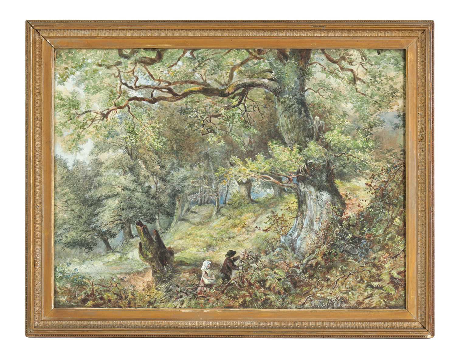 Lot 773 - G. HARDY AN EARLY 20TH CENTURY WATERCOLOUR WOODED LANDSCAPE