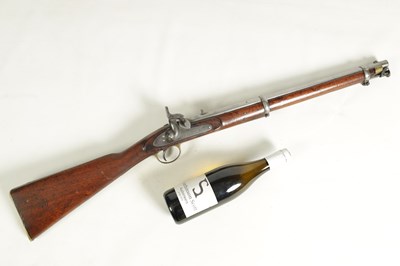 Lot 488 - A 19TH CENTURY BRITISH MILITARY PERCUSSION SERVICE CARBINE