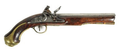 Lot 512 - A LATE 18TH CENTURY FLINTLOCK HOLSTER PISTOL BY GILL