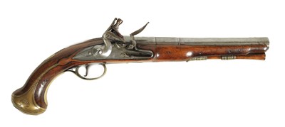 Lot 485 - A LATE 18TH CENTURY FLINTLOCK HOLSTER PISTOL BY BUCKMASTER, LONDON