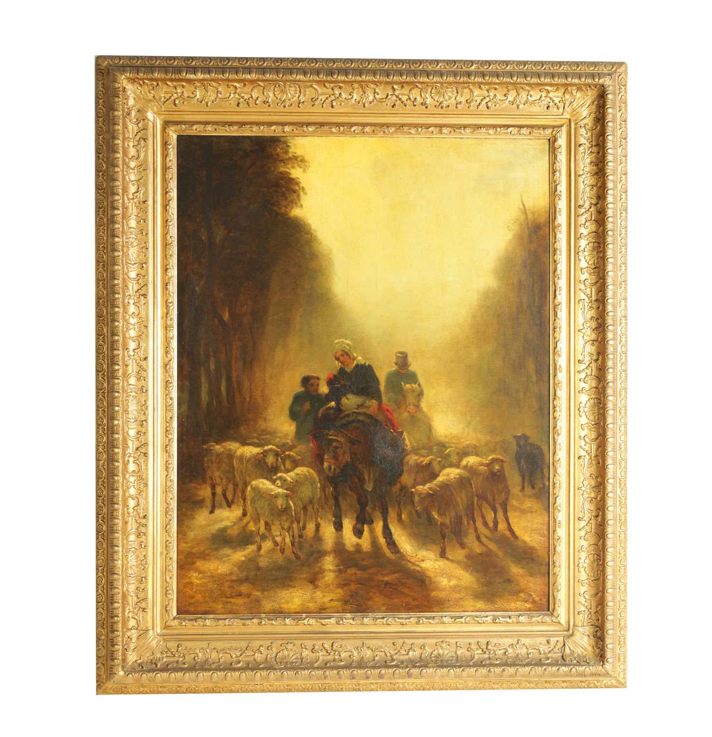 Lot 783 - FRENCH SCHOOL. A MID 19TH CENTURY OIL ON CANVAS THE DROVERS FAMILY, OFF TO MARKET