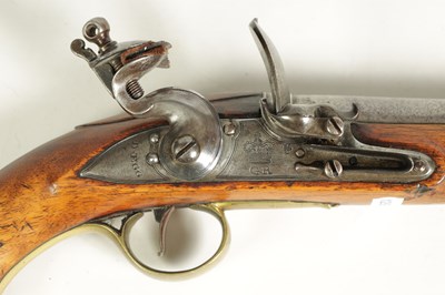 Lot 498 - A GEORGE III LIGHT DRAGOON FLINTLOCK PISTOL BY DURS EGG, LONDON