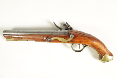 Lot 498 - A GEORGE III LIGHT DRAGOON FLINTLOCK PISTOL BY DURS EGG, LONDON