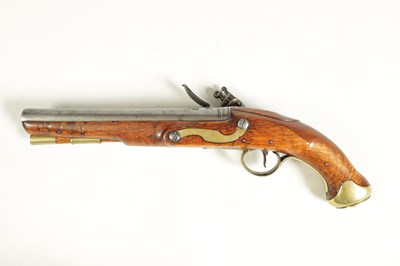 Lot 498 - A GEORGE III LIGHT DRAGOON FLINTLOCK PISTOL BY DURS EGG, LONDON