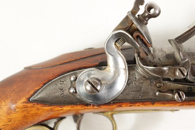 Lot 498 - A GEORGE III LIGHT DRAGOON FLINTLOCK PISTOL BY DURS EGG, LONDON