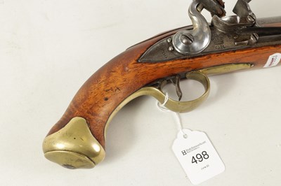 Lot 498 - A GEORGE III LIGHT DRAGOON FLINTLOCK PISTOL BY DURS EGG, LONDON