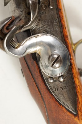 Lot 498 - A GEORGE III LIGHT DRAGOON FLINTLOCK PISTOL BY DURS EGG, LONDON