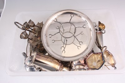 Lot 343 - A COLLECTION OF SILVER PLATED TABLEWARES...