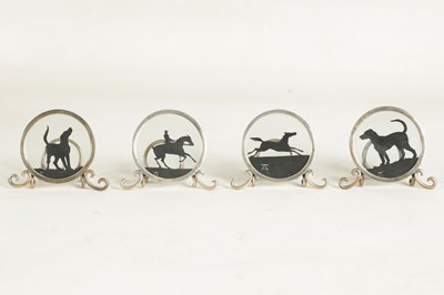 Lot 367 - A RARE CASED SET OF FOUR SILHOUETTE MENU HOLDERS