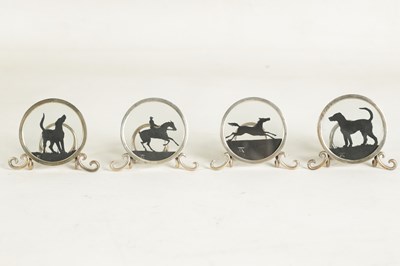 Lot 367 - A RARE CASED SET OF FOUR SILHOUETTE MENU HOLDERS