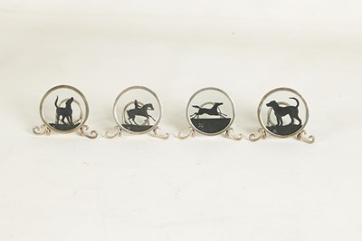 Lot 367 - A RARE CASED SET OF FOUR SILHOUETTE MENU HOLDERS