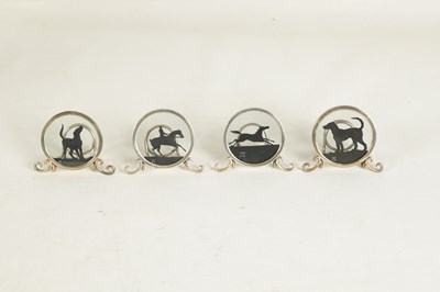 Lot 367 - A RARE CASED SET OF FOUR SILHOUETTE MENU HOLDERS