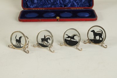 Lot 367 - A RARE CASED SET OF FOUR SILHOUETTE MENU HOLDERS