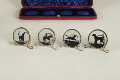 Lot 367 - A RARE CASED SET OF FOUR SILHOUETTE MENU HOLDERS