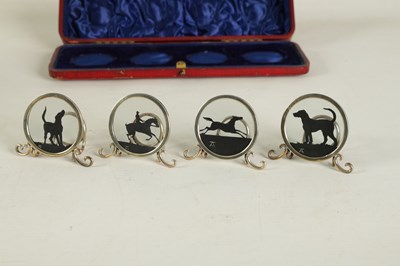 Lot 367 - A RARE CASED SET OF FOUR SILHOUETTE MENU HOLDERS