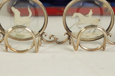 Lot 367 - A RARE CASED SET OF FOUR SILHOUETTE MENU HOLDERS