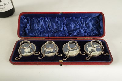 Lot 367 - A RARE CASED SET OF FOUR SILHOUETTE MENU HOLDERS