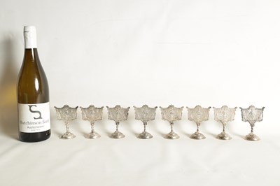 Lot 390 - A SET OF EIGHT LATE 19TH CENTURY CONTINENTAL SILVER MENU HOLDERS