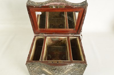 Lot 166 - A 19TH CENTURY OTTOMAN SILVER PANELLED CASKET