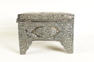 Lot 166 - A 19TH CENTURY OTTOMAN SILVER PANELLED CASKET