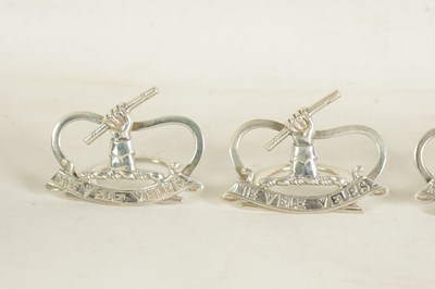 Lot 469 - A CASED SET OF SIX LATE VICTORIAN SILVER MENU HOLDERS