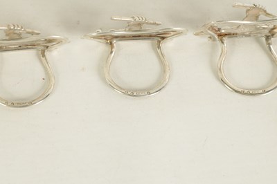 Lot 469 - A CASED SET OF SIX LATE VICTORIAN SILVER MENU HOLDERS