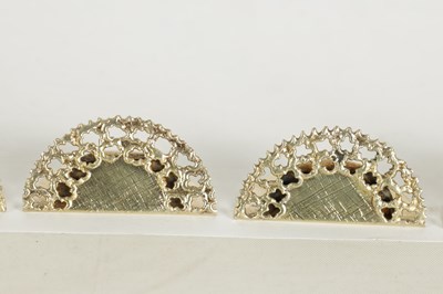 Lot 451 - A SET OF SIX STUART DEVLIN SILVER GILT MENU HOLDERS