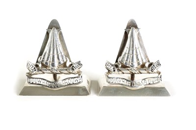 Lot 445 - A  PAIR OF LATE 19TH CENTURY SILVER SHELLWORK MENU HOLDERS