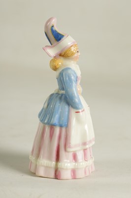 Lot 44 - A VERY RARE ROYAL WORCESTER 'DUTCH LADY' CANDLE EXTINGUISHER