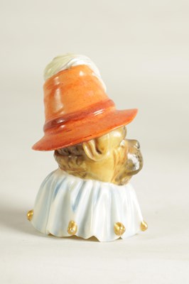 Lot 40 - A RARE ROYAL WORCESTER CANDLE EXTINGUISHER OF 'DOG TOBY'