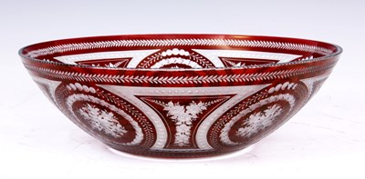 Lot 116 - A LATE 19TH CENTURY BOHEMIAN red and clear...