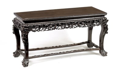 Lot 229 - A 19TH CENTURY CHINESE EBONISED HARDWOOD ALTAR TABLE