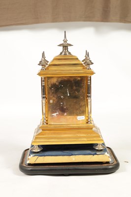 Lot 747 - A 19TH CENTURY PORCELAIN PANELLED FRENCH SILVERED AND GILT BRASS MANTEL CLOCK