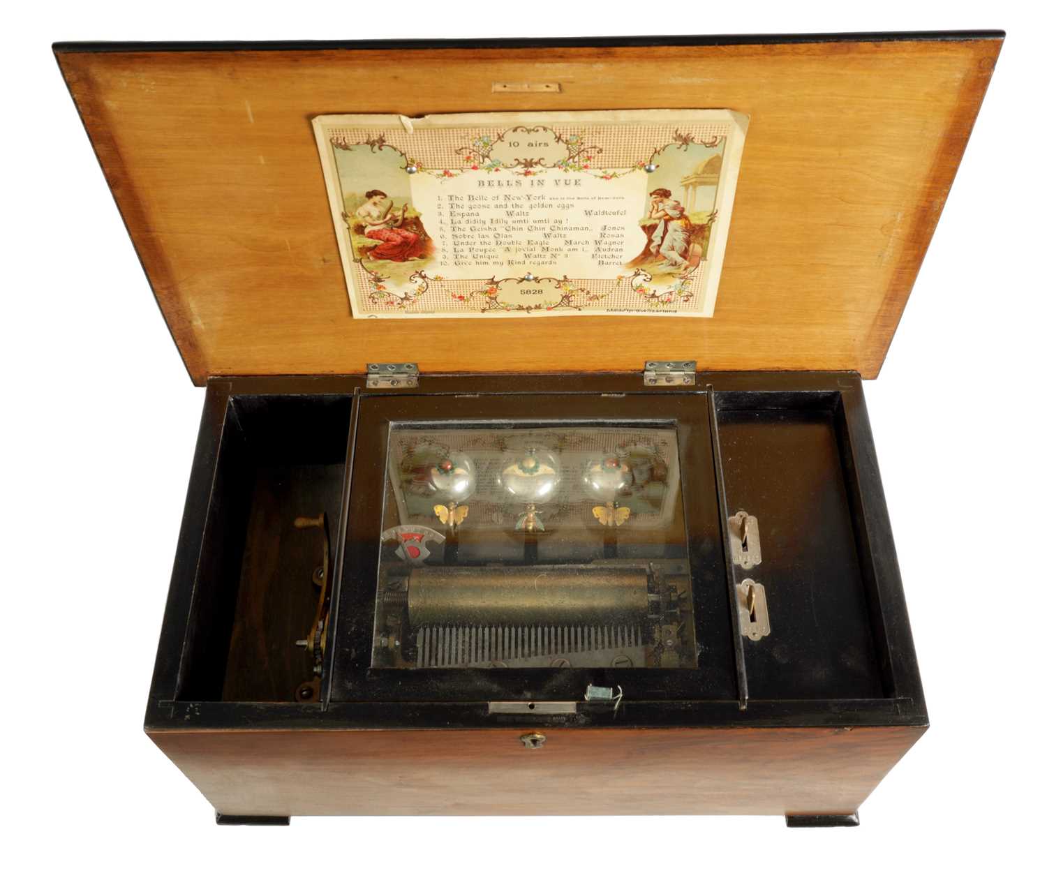 Lot 641 - A LATE 19TH CENTURY 10-AIR SWISS CYLINDER MUSIC BOX