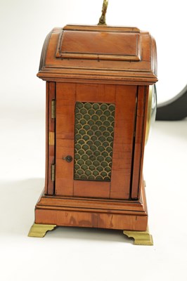 Lot 856 - DURRANT LONDON. A GEORGE III FIGURED SATINWOOD MINIATURE TRIPLE PAD TOP BRACKET CLOCK