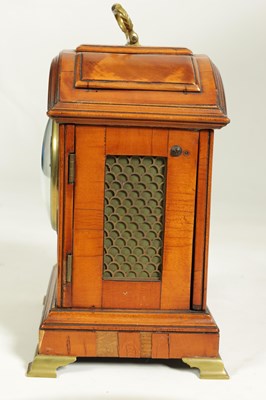 Lot 856 - DURRANT LONDON. A GEORGE III FIGURED SATINWOOD MINIATURE TRIPLE PAD TOP BRACKET CLOCK